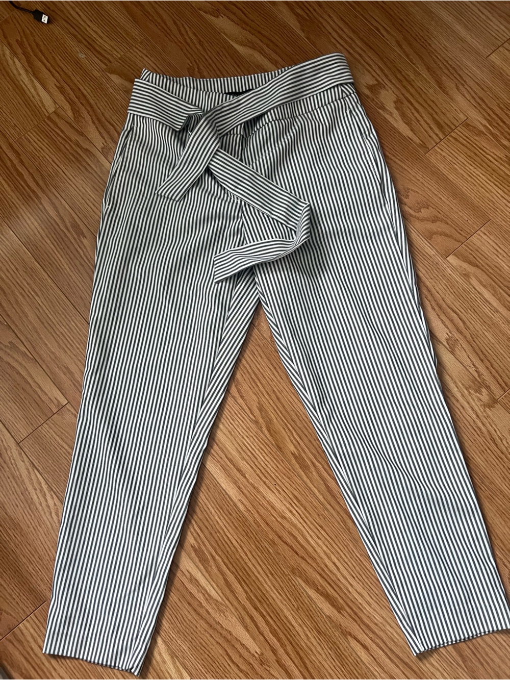 Dynamite Black & White Vertical Stripe Pants